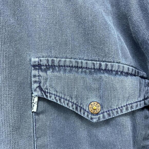 Vintage 90s Levi's Snap Button Faded Long Sleeve Shirt Large - Picture 9 of 11